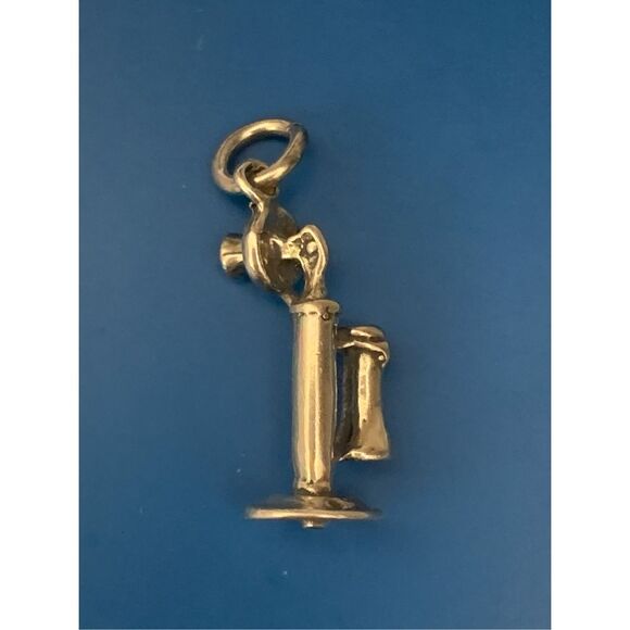 Phone Candlestick Sterling Silver Jewelry Charm #household gadgets - Picture 3 of 4